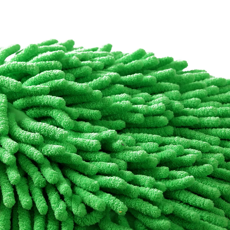 customized logo wholesale microfiber car wash mitt chenille car wash gloves 18*24cm  scratching free car cleaning gloves