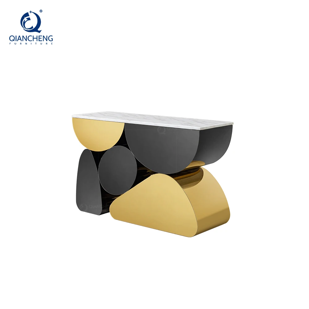 QIANCHENG new trend modern console table italian chest deisginer furniture black living room media doorway console table