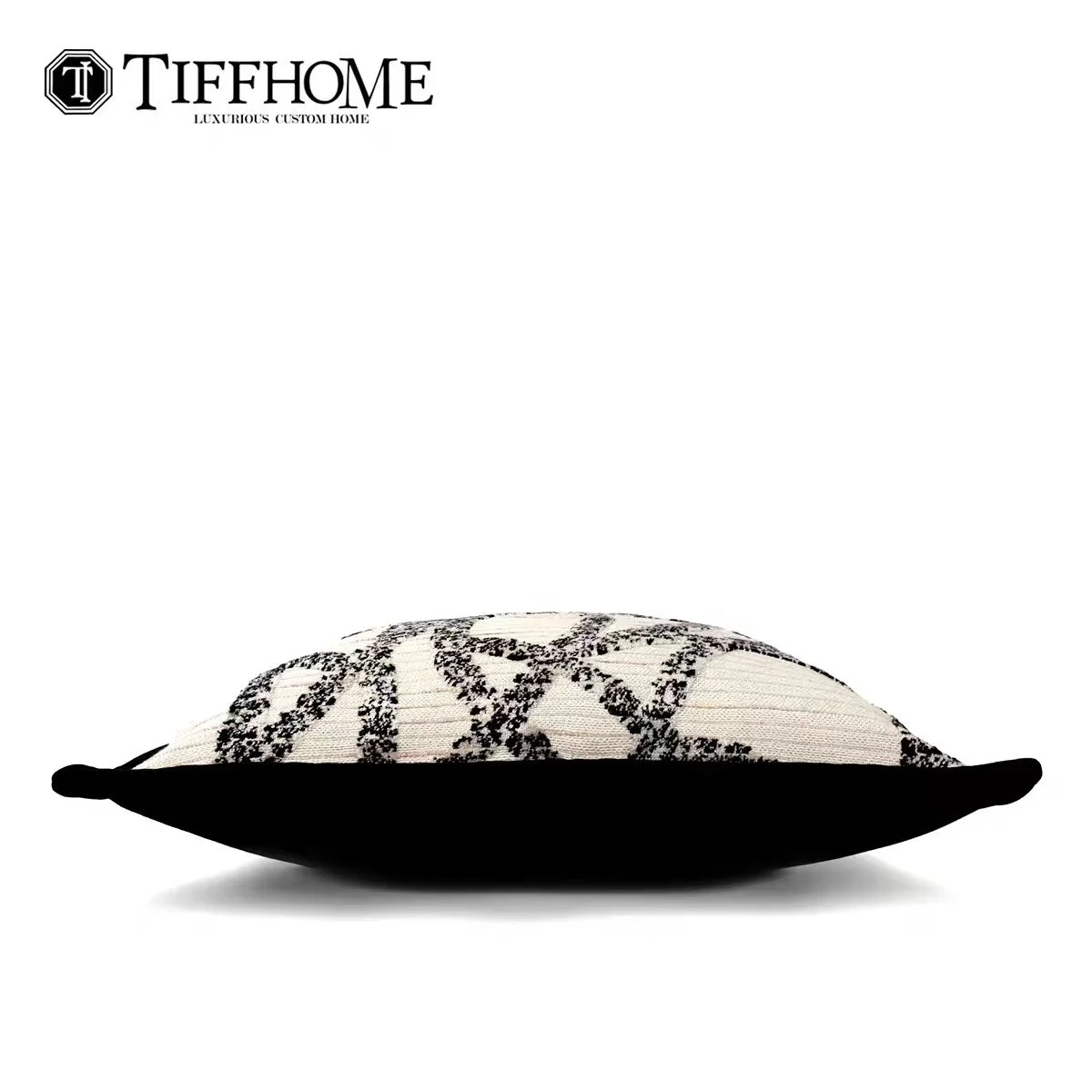Tiff Home Custom Throw Pillow Decorative Embroidered Home Throw Cushion With Irregular Line Design