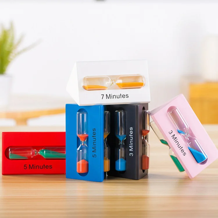 Wholesale high quality 3/5/7 minute small thin wood glass crystal creative home crafts hourglass