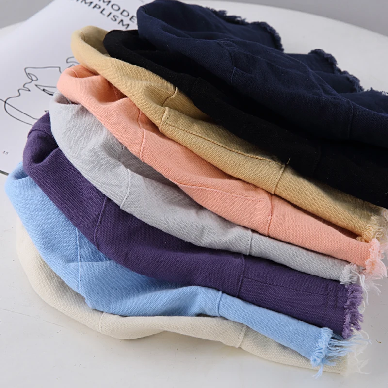 Fashion Lady Cheap Vacation Distressed Cotton Outdoor Traveling Sun Cap Foldable Bucket Hat for Women