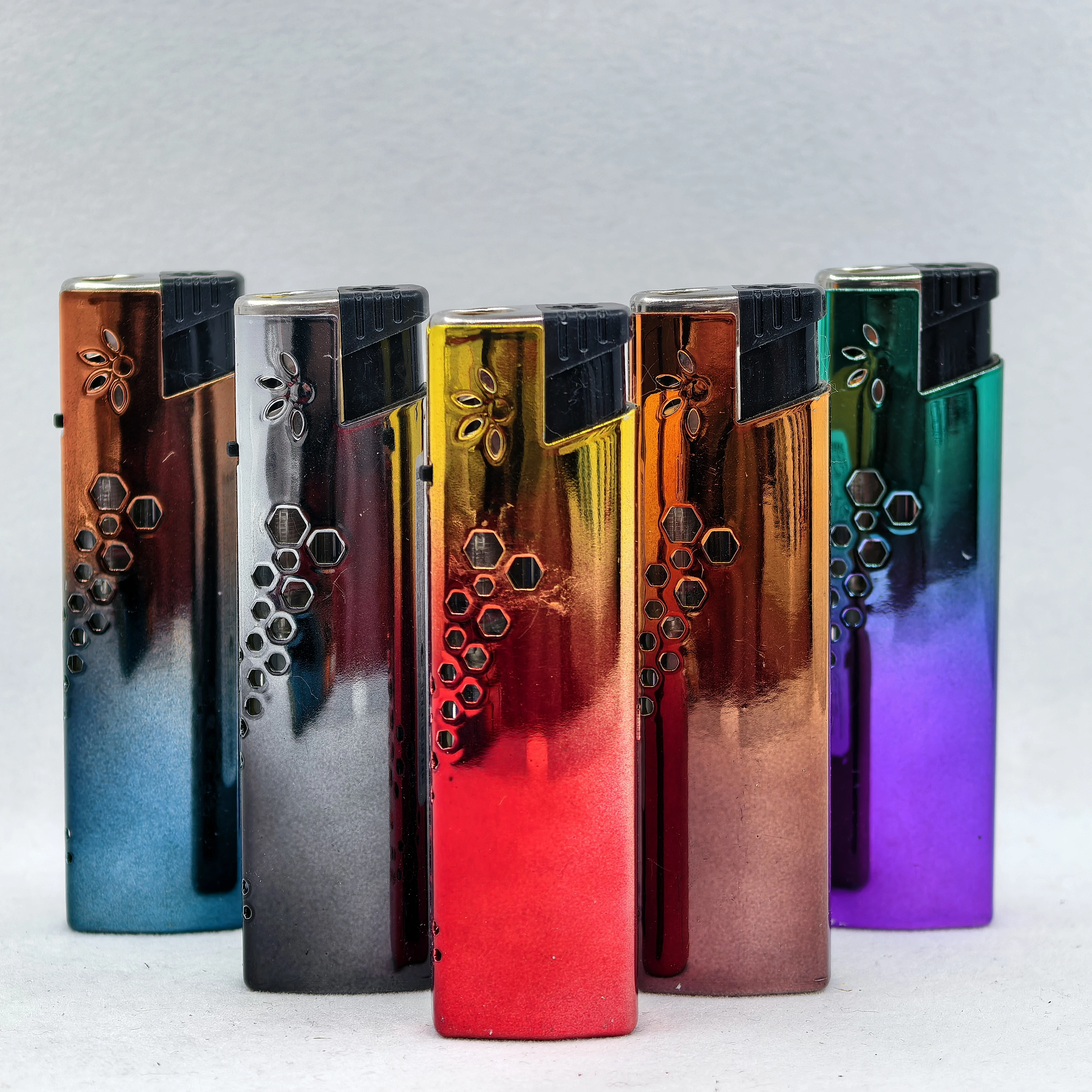 jet torch metal cover refillable butane electronic cigarette lighter