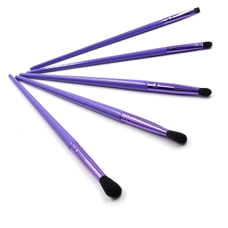 Beauty Cosmetics Basic Tool Purple Color Eyeliner Brush Eyebrow & Eyeshadow Brushes Set