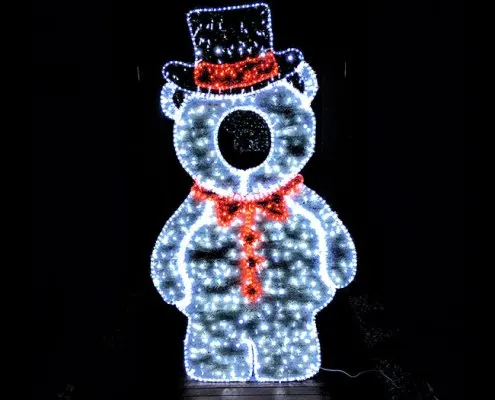 2D Christmas Selfie Station LED Lighting Polar Bears
