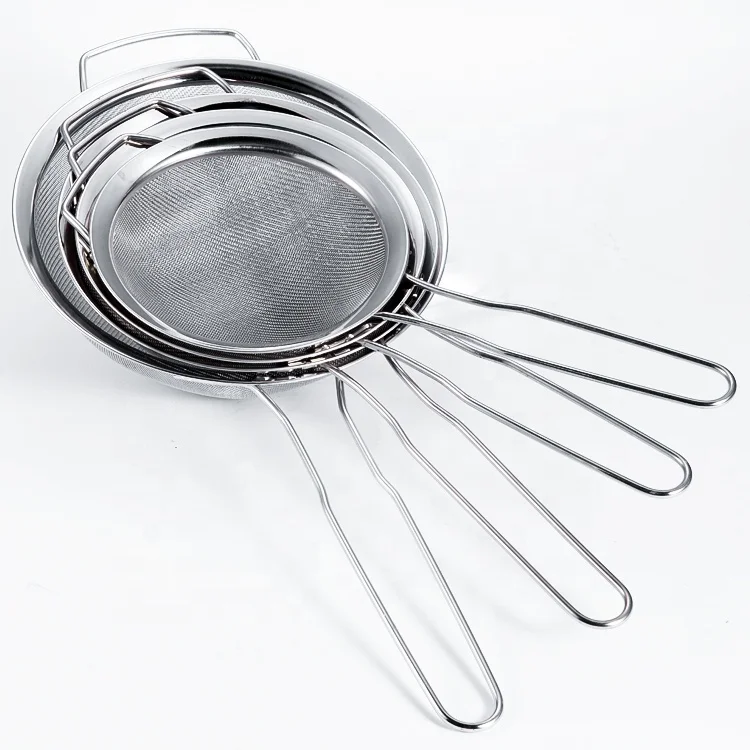 Kitchen Utensils Stainless Steel Food Strainer Hot Pot Strainer Wire Mesh Flour Sifter For Powder Fry Juice Fruit Skimmer spoon