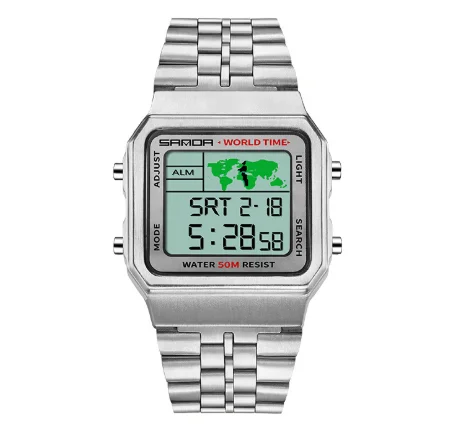 SANDA Top Brand Luxury LED Digital Watch 5ATM Waterproof Diving Men Sports Clock Electronic Watch Relogio Masculino