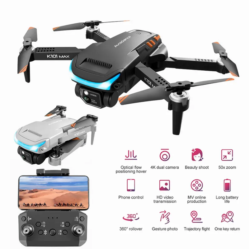 K101 Max Drone With 4K HD Dual Camera Optical Flow Localization Three-way Intelligent Obstacle Avoidance