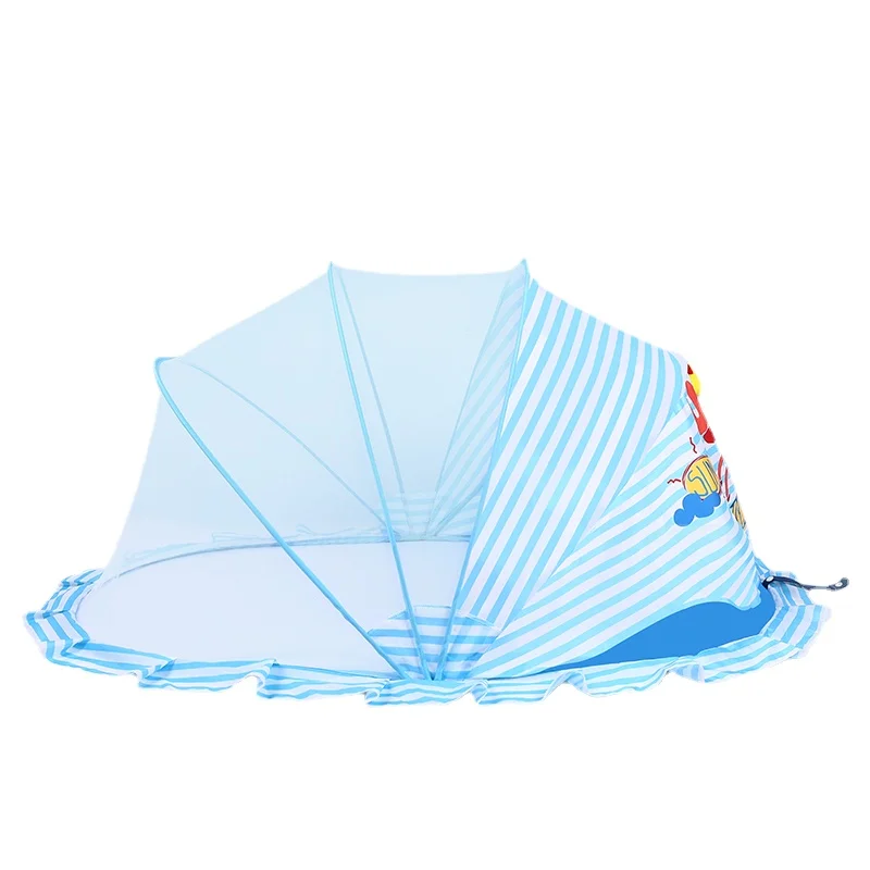 Most Popular Protect Sleep Blue Color Baby Bed Anti Mosquito Net Fabric Crab Pattern