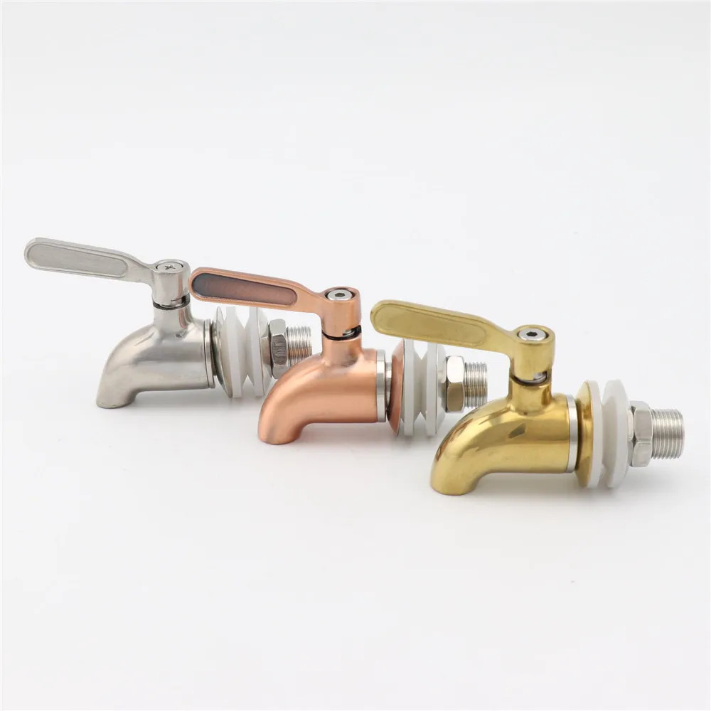 304 Stainless Steel Draft Beer Faucet Spigot Home Brew Fermenter Wine Barrel Jar Juice Dispenser Tap Water Drink 12mm