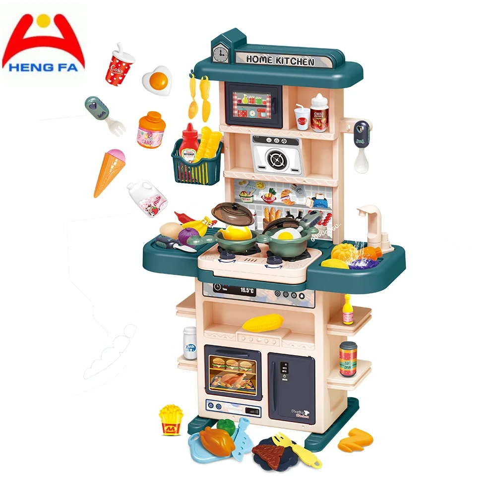 educational multifunction tableware toys electric music spray cooking simulation table kitchen set toy