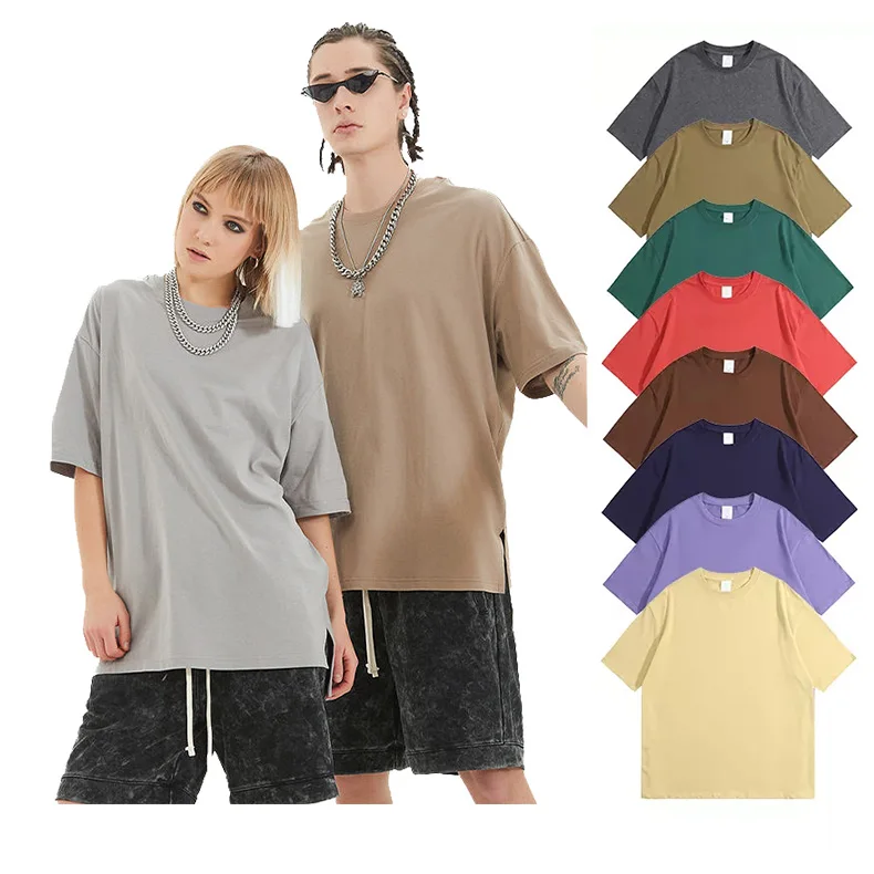 Wholesale Men Blank T-shirt Custom Quality Cotton Loose Drop Shoulder Oversized T Shirt Plus Size Unisex Graphic T Shirts