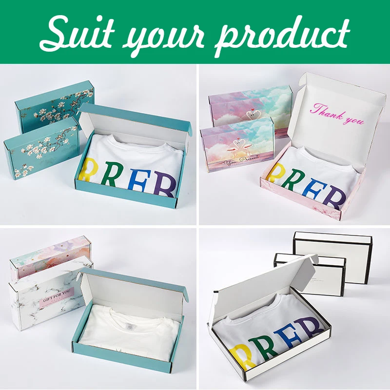Custom Logo Printing Corrugated Kraft Cosmetic Mailers Pink Wig Shipping Packaging Gift Paper Boxes For Clothes