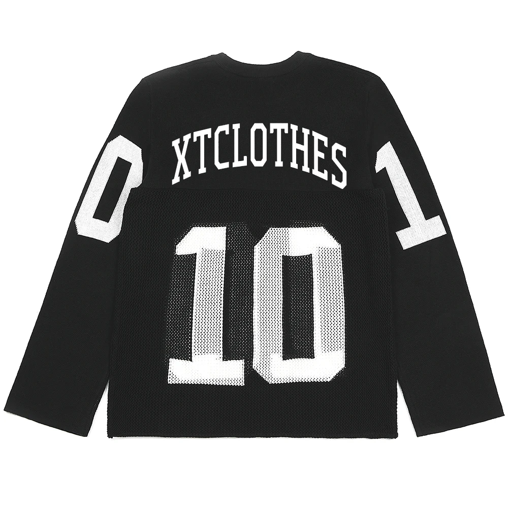 Custom LOGO OEM & ODM men sweater crew neck knit top long sleeve knitwear fashion knit mesh jersey winter knitted sweater