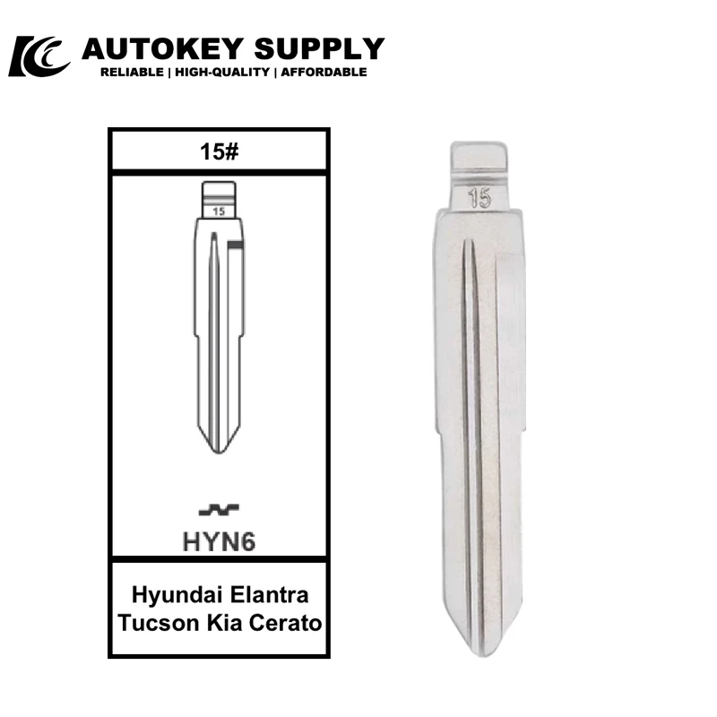KEYDIY Replacement Metal Blank Uncut Key Blade Type NO.15 KD Remote Car HYN11 Key Blade For Hyundai Elantra Tucson Kia Cerato