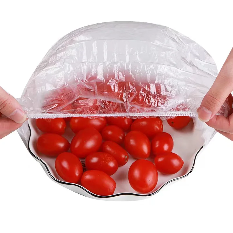 100pcs /bag cover bowl plastic  Flexible Plastic Clear Bowl lid For Home Kitchens and Canteens