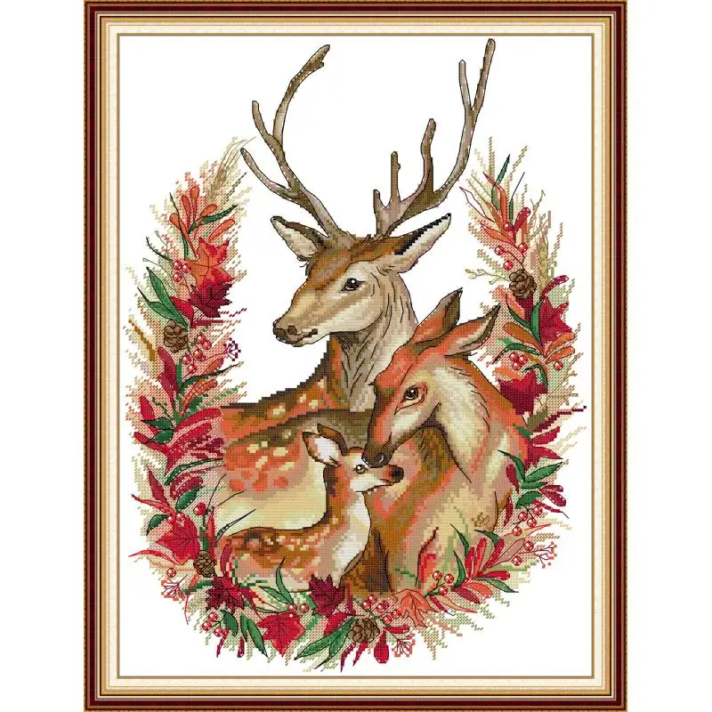 NKF DIY Embroidery Craft Kits for Adults Handmade Printing Stitch Christmas Needlework Cross Stitch Embroidery Sets