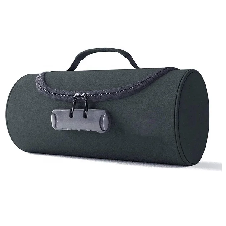 travel fashion Water-resistant 100% scent Odor proof carbon lining custom logo smell proof fabric stash bag with Lock