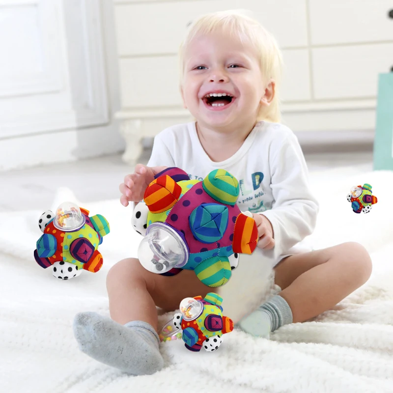 Baby Bomb  Hand Grab Rattle Ball Tactile Sensory Stereo Rattle Cloth Ball 0-1 Year Old Baby Toy Hand Grab Ball