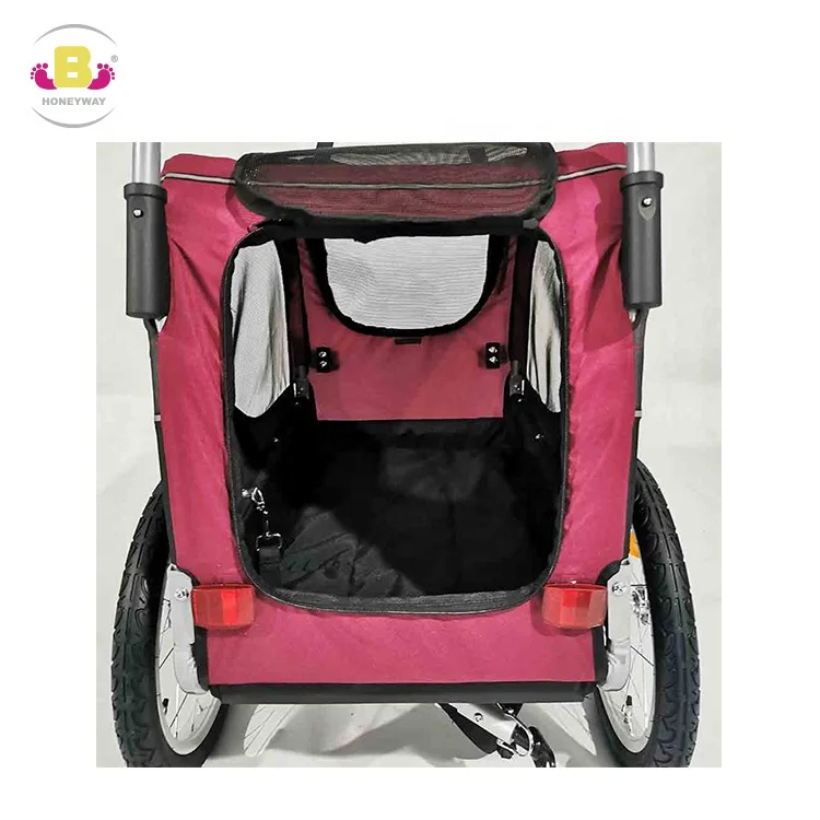 
Durable Steel Trolley Travel Dog Bicycle Trailer Pet Carrier Wheels 