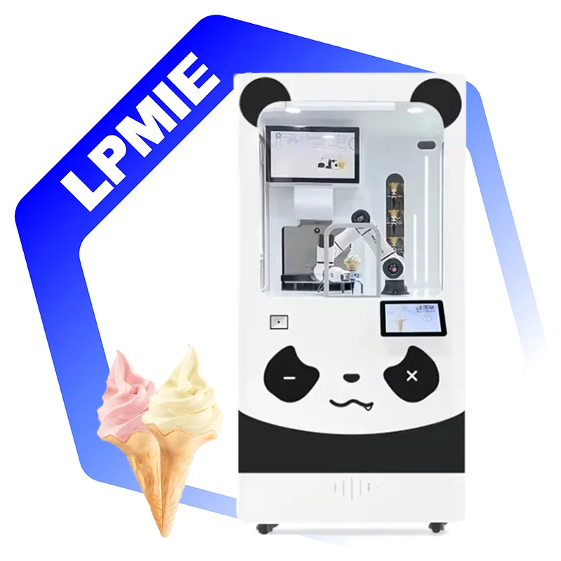 LPMIE Advanced 24 hours Robot Ice Cream Vending Machine Intelligent Robot Vending Machine for Park Shopping Mall Resort