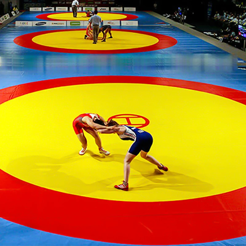 Wrestling territories use foam wrestling mats cover customized wrestling vinyl mat cover pro and international standard size