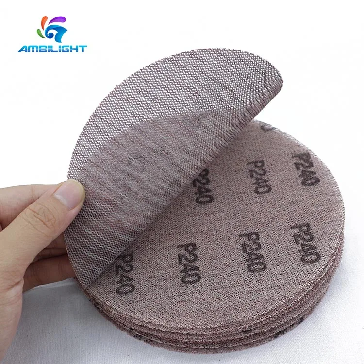 100pcs Mesh Sanding Discs Hook and Loop Abrasive Dust Free Anti Blocking Sharp Grinding Sandpaper