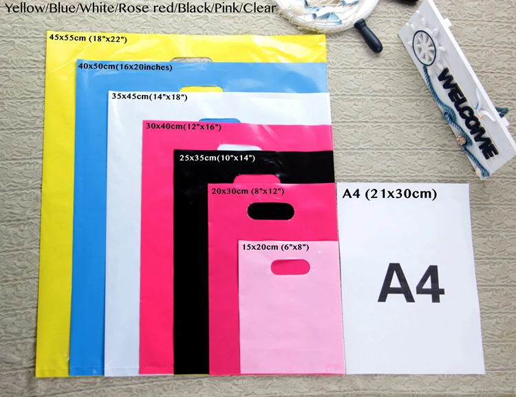 Custom Printed Logo Design LDPE/HDPE handle plastic bag die cut bag shopping bag