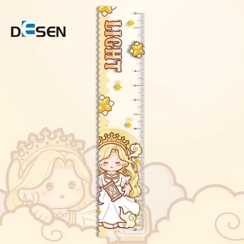 DESEN Creative special-shaped transparent ruler Cartoon student scale ruler Learning stationery 15cm ruler