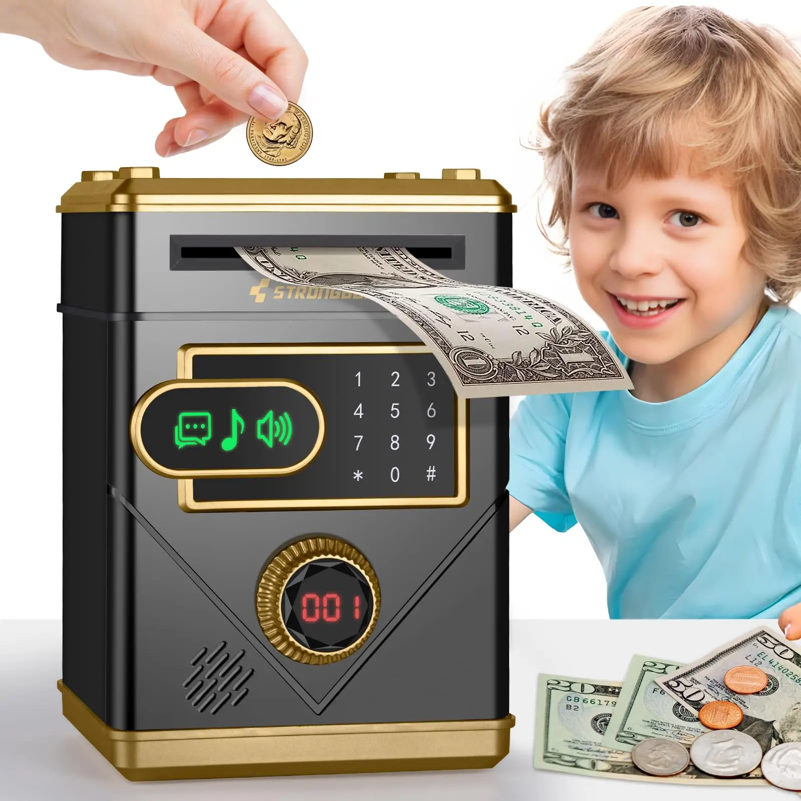 Multifunctional Custom Personalized Kids Password Protection Money Bank Music Electric Indoor Home Play Piggy Banks For Children