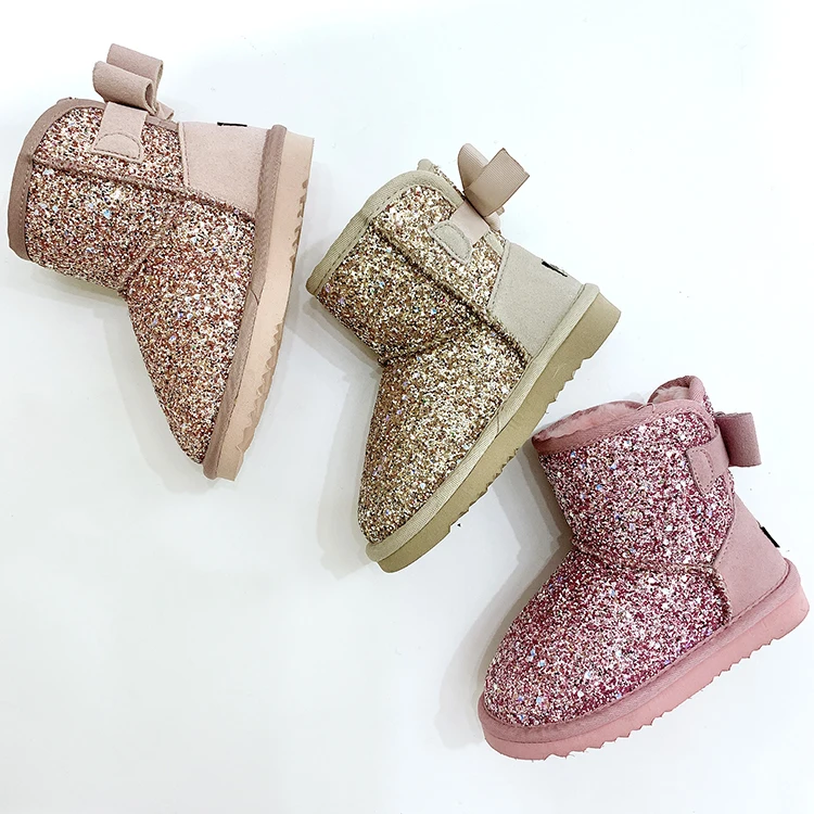 Hot New Products Winter Indoor Outdoor Bling Bling Glitter Warm Kids Snow Boots for Kids Children