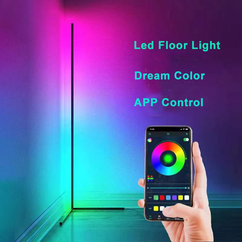 Dream color 140cm Remote Controlled LED Light   For Living Room Tripod Corner rgb with control smart app Floor Lamp