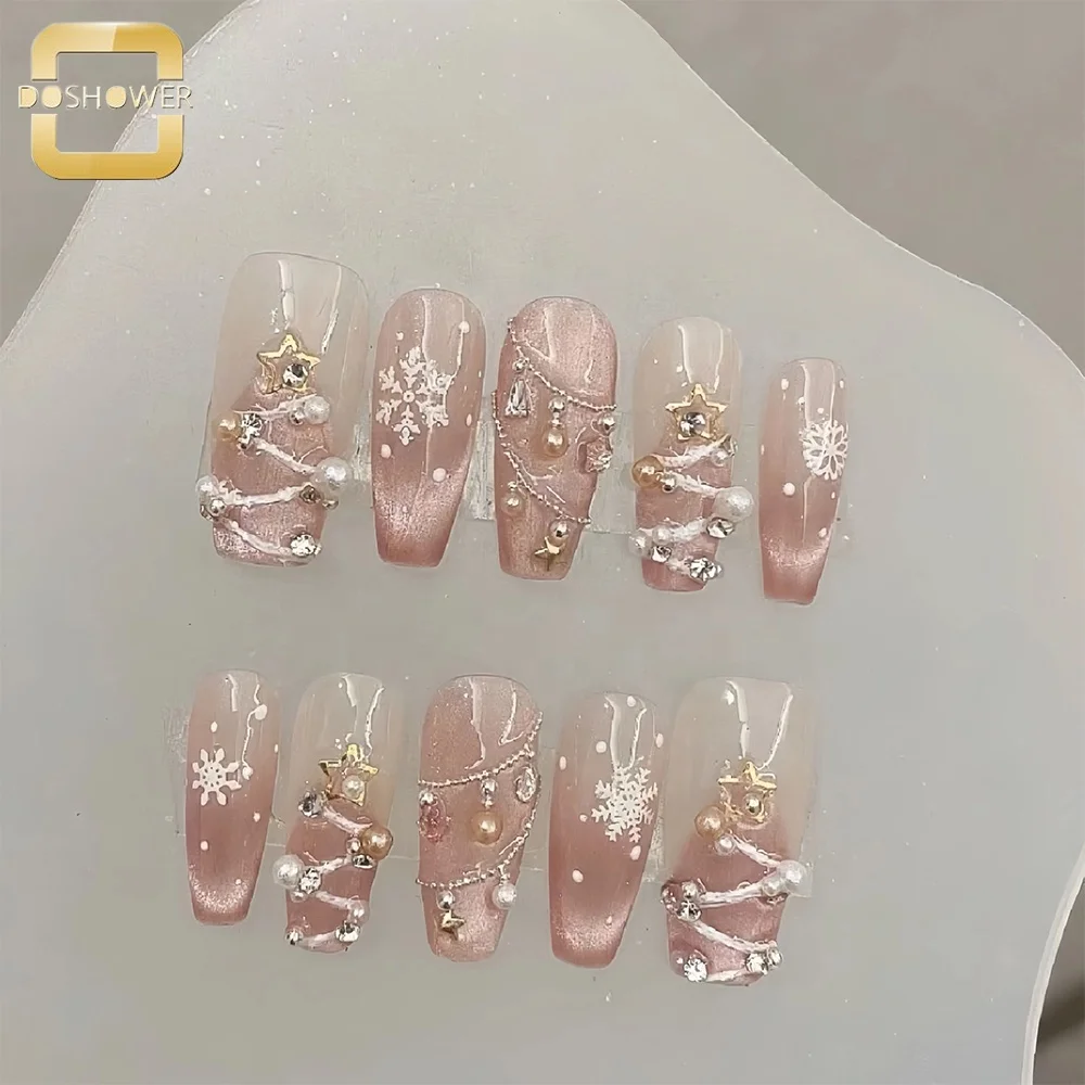 New Year Nail New Design Wearing armor of Christmas Quick Manicure Nail Are Studio with Cat Eye Nail Art Supplier