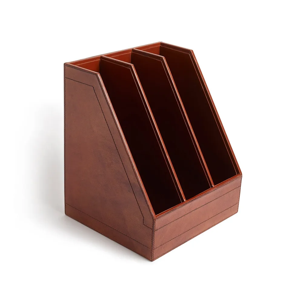 Подставка-органайзер для документов, офисный Настольный держатель для ручек из искусственной кожи или натуральной кожи