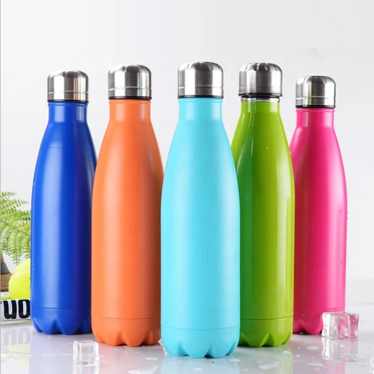 best selling 500ml customized cola shape stainless steel vacuum flask with air transfer print full cover design