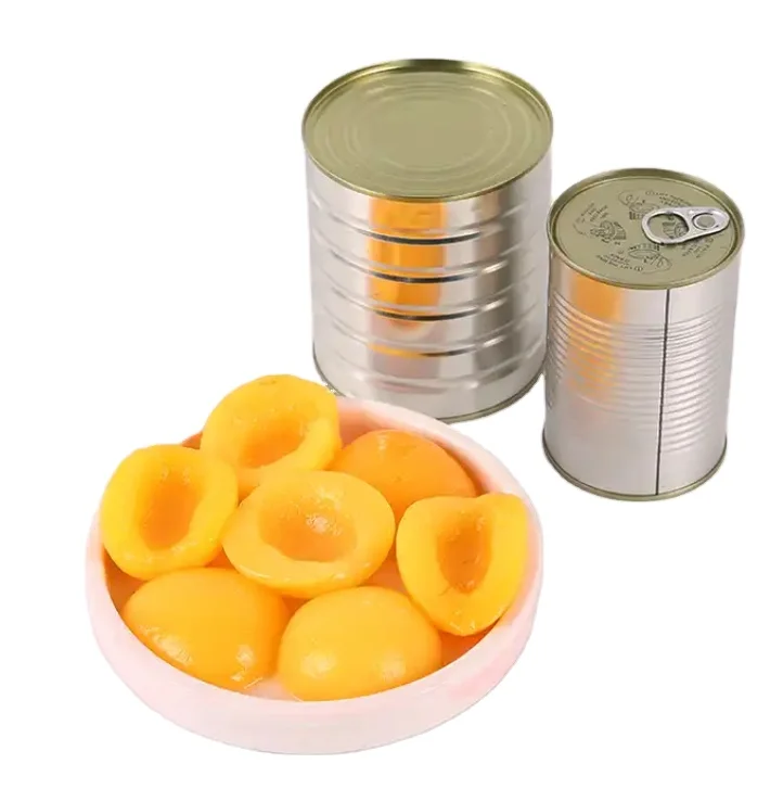 Оптовая цена фабрика консервов Oem свежие фрукты консервированные половинки желтые персики в сиропе
