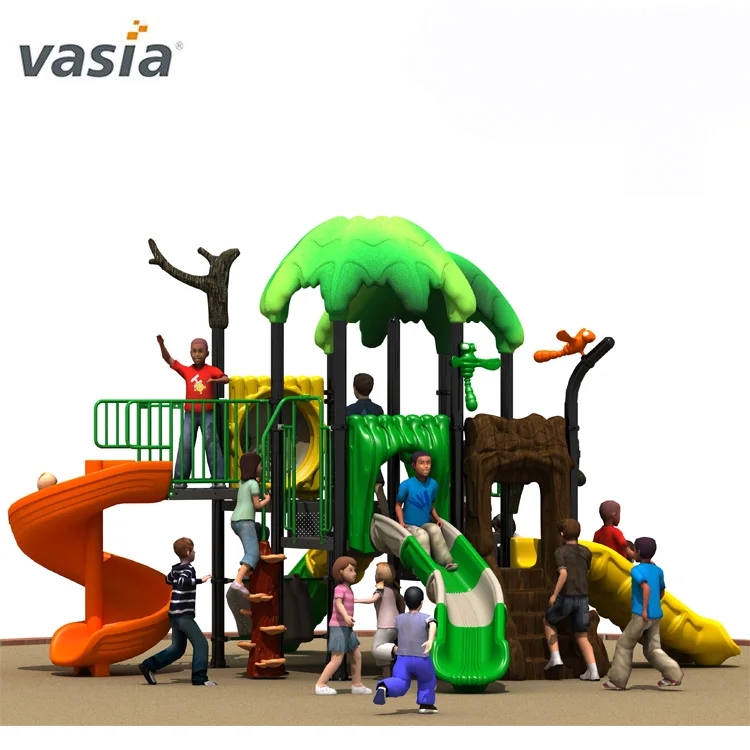 2020 Vasia  cheap large outdoor kids playsets playground  with plastic slide