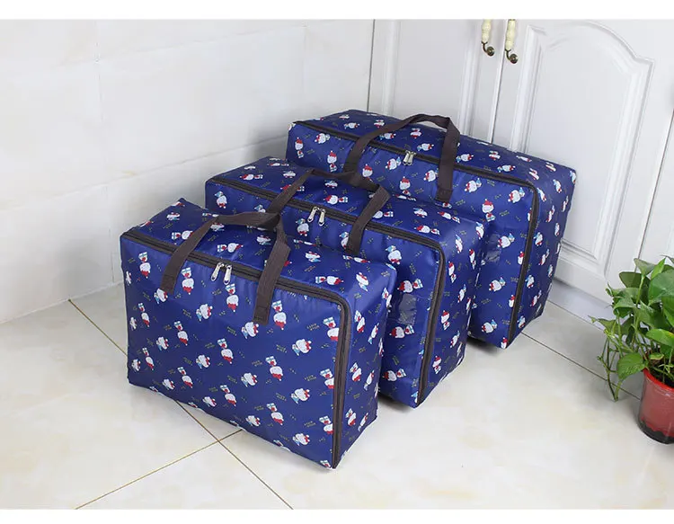 Clothes Quilt Storage Bag High Capacity Wardrobe Clothing Finishing Bag Home Sundries Toys Organizer Bags Solid Color