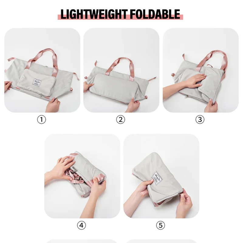high-capacity Custom logo nylon waterproof gym duffle bags Overnight Wome Weekend Travel