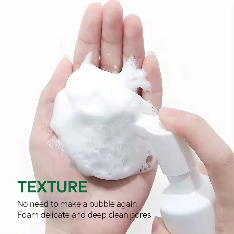 Private Label Deep Cleansing Skin Repairing Mint Liquid Soap Face Cleanser Pore Clean Anti Acne Face Wash Foam