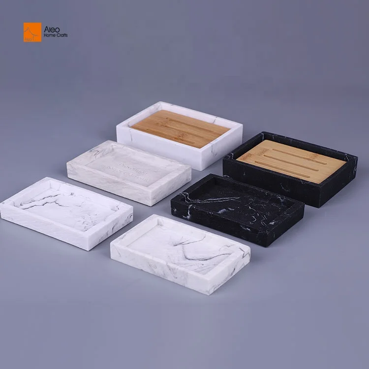 Natural Marble Resin Concrete Stone Effect Fancy Soap Dish China Suppliers Bathroom Tray Counter Top Shower Soap Dish Hotels