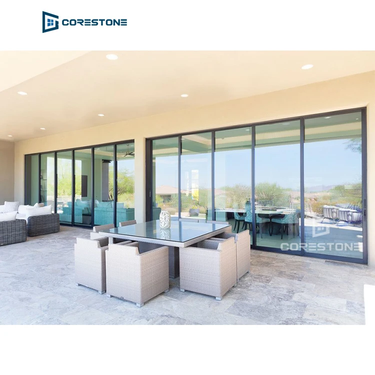 high quality Residential exterior insulated frame aluminum sliding glass door for offices