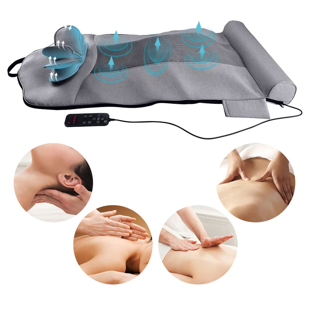 Multi-functions infrared heating massage mattress rolling massage mat and heating massager cushion