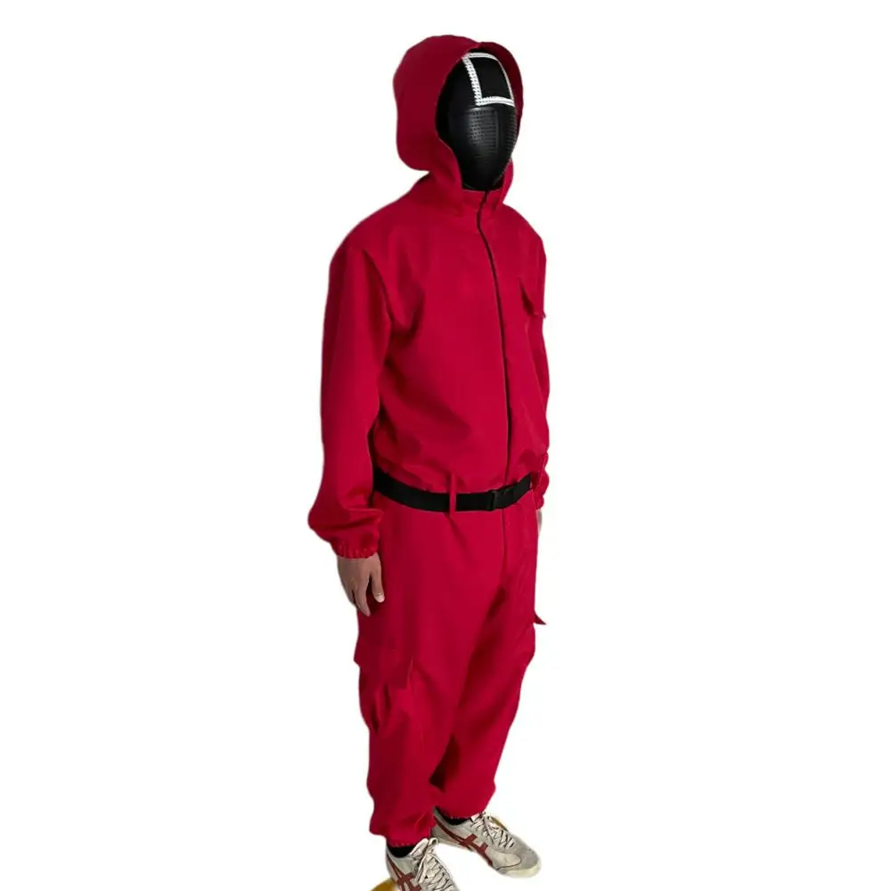 Arrived before Halloween squid game cosplay clothes halloween costumes Same paragraph red Jumpsuits With belt squid game costume