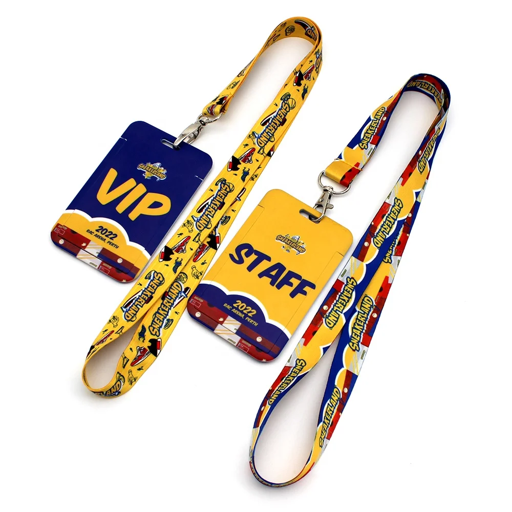 Polyester Lanyard Custom Printable Logo Neck Retractable ID Yoyo Badge Reel Plastic Card Holder Lanyard With Card Holder