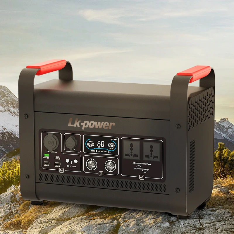Camp Lithium Pure Sine Wave Solar Panel Electric Power Stations Home Industrial Portable 2000W Solar Power Generator
