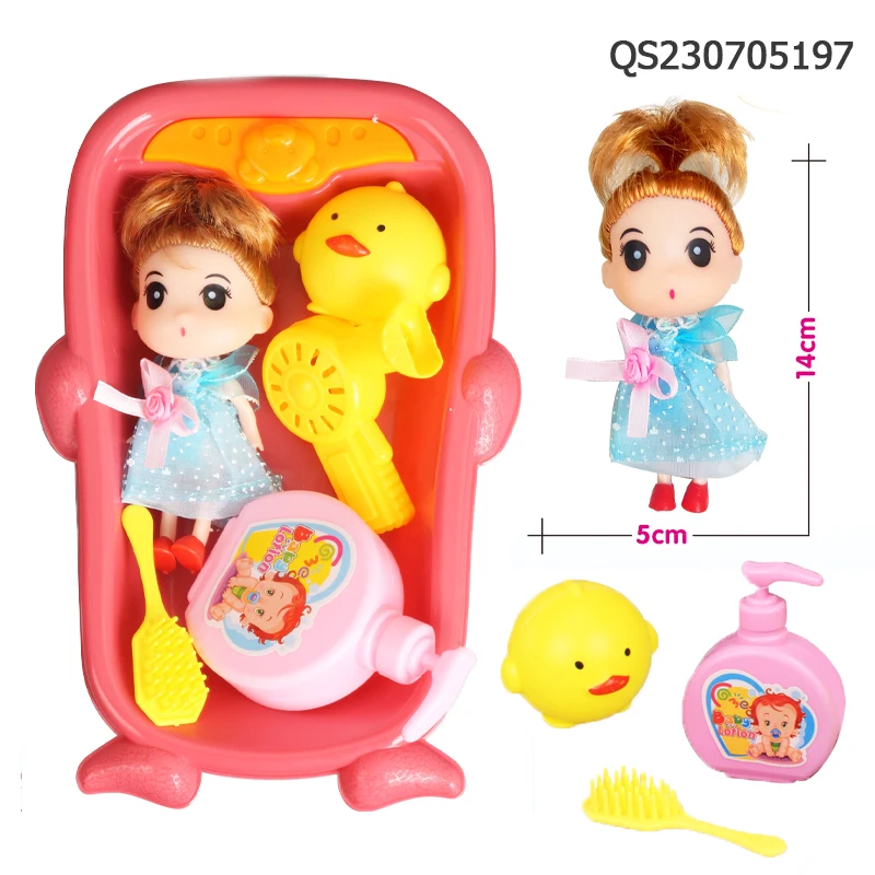QS 2023 Trending Products 13CM Swimming Doll Bathtub Shower Plastic Baby Bathing Toys For Kids
