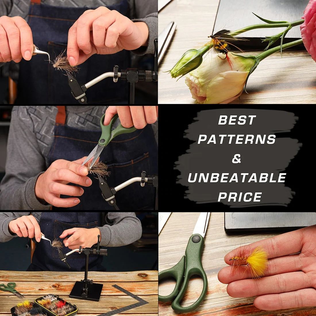 
Fly Fishing Flies Kit 120pcs Handmade Lures Dry/Wet Flies,Streamer, Nymph, Emerger with Waterproof Fly Box 