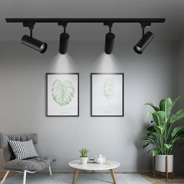 Modern Led Track Lights Angle Adjustable Aluminum Track Spot Lighting System Rail Lamp COB 20W 30W 40W Shop Store Light