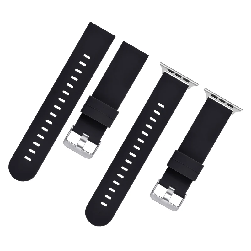 SHX Custom 20 22mm Men Luxury Adjustable Waterproof Soft Elastic Rubber Strap Sport Smart Silicone Watch Band for Apple Watch