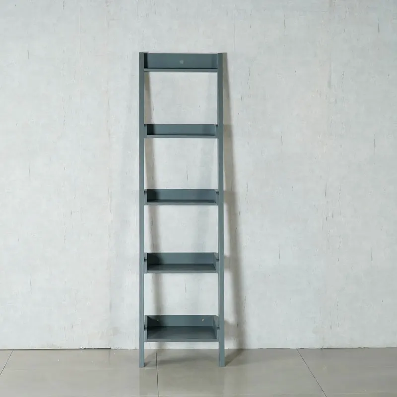 Modern movable wooden book shelf Home Wooden Bookcase Ladder Book Shelf